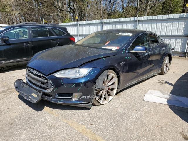 5YJSA1H16EFP31730 - 2014 TESLA MODEL S Կապույտ լուսանկար 1