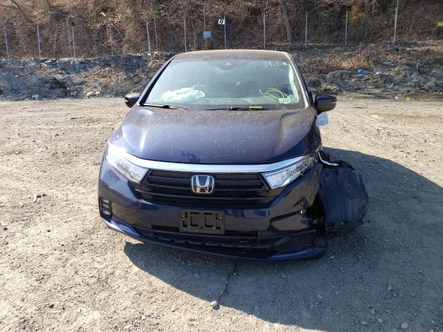 5FNRL6H58NB019695 - 2022 HONDA ODYSSEY EX BLUE photo 5