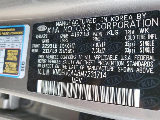 KNDEUCAA8M7231714 - 2021 KIA SELTOS S GRAY photo 13