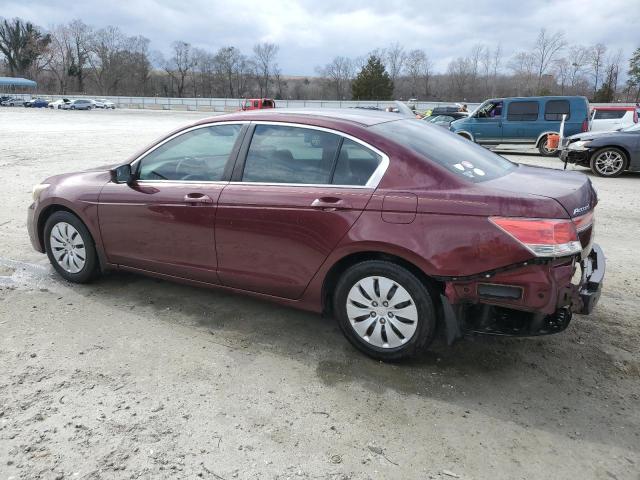 1HGCP2F34CA213085 - 2012 HONDA ACCORD LX BURGUNDY photo 2