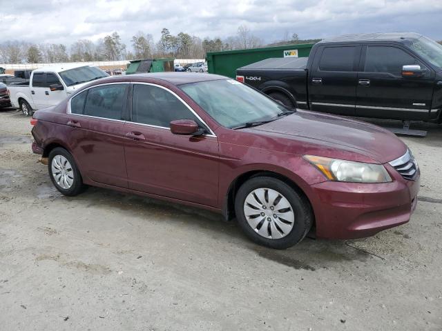 1HGCP2F34CA213085 - 2012 HONDA ACCORD LX BURGUNDY photo 4