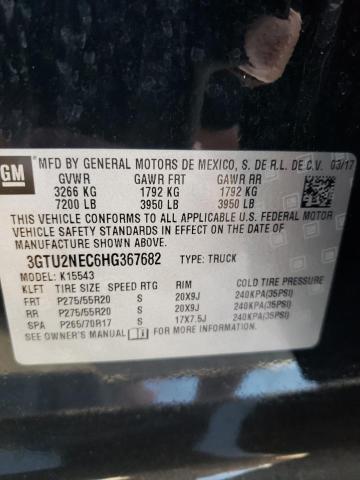 3GTU2NEC6HG367682 - 2017 GMC SIERRA K1500 SLT BLACK photo 12