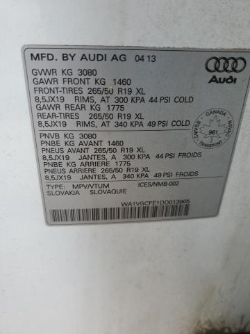 WA1VGCFE1DD013905 - 2013 AUDI Q7 PRESTIGE WHITE photo 13