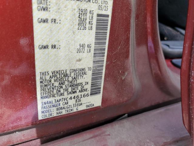 1N4AL3AP7FC446166 - 2015 NISSAN ALTIMA 2.5 RED photo 12