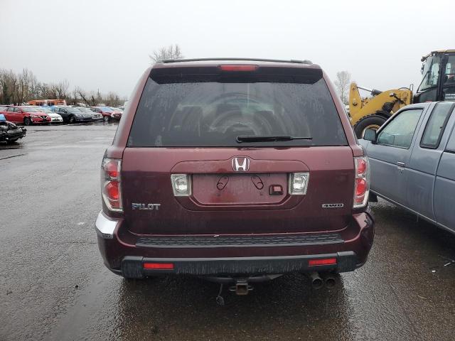 2HKYF18797H515293 - 2007 HONDA PILOT EXL MAROON photo 6