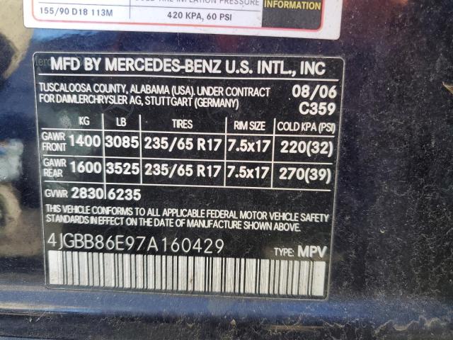 4JGBB86E97A160429 - 2007 MERCEDES-BENZ ML 350 BLUE photo 13