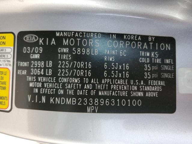 KNDMB233896310100 - 2009 KIA SEDONA EX SILVER photo 13