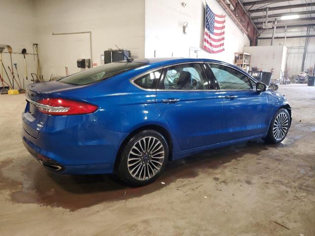 3FA6P0H9XHR111987 - 2017 FORD FUSION SE BLUE photo 3