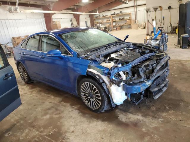 3FA6P0H9XHR111987 - 2017 FORD FUSION SE BLUE photo 4