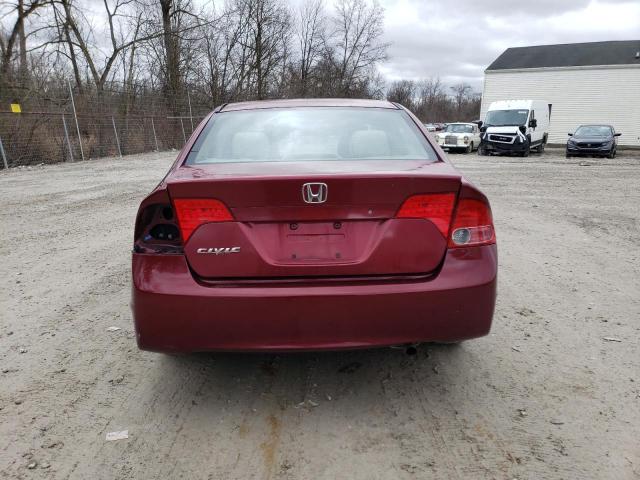 1HGFA16587L122678 - 2007 HONDA CIVIC LX BURGUNDY photo 6