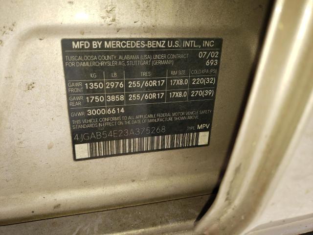 4JGAB54E23A375268 - 2003 MERCEDES-BENZ ML 320 GOLD photo 13