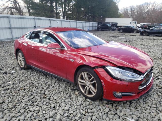 5YJSA1H15EFP61740 - 2014 TESLA MODEL S RED photo 4