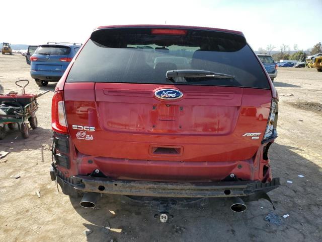 2FMDK4AK4EBB26785 - 2014 FORD EDGE SPORT RED photo 6