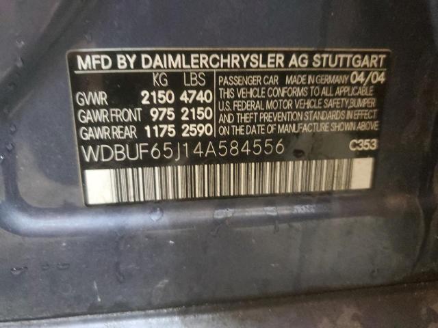 WDBUF65J14A584556 - 2004 MERCEDES-BENZ E 320 BLUE photo 12