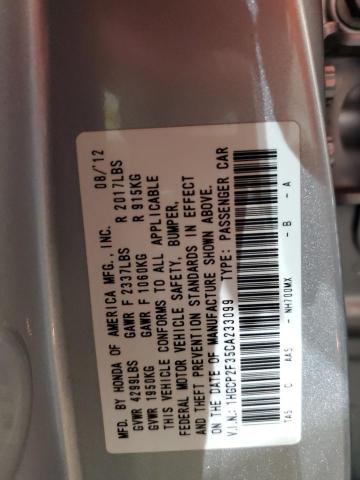 1HGCP2F35CA233099 - 2012 HONDA ACCORD LX SILVER photo 13