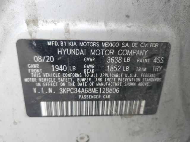 3KPC34A68ME128806 - 2021 HYUNDAI ACCENT LIMITED SILVER photo 12