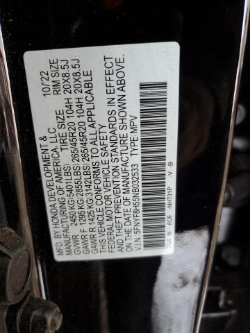 5FNYF8H55NB032533 - 2022 HONDA PASSPORT EXL შავი ფოტო 13