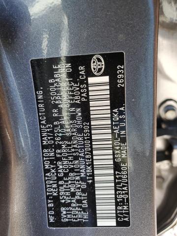 4T1BK1EB7DU015902 - 2013 TOYOTA AVALON BASE 石墨色 照片 12