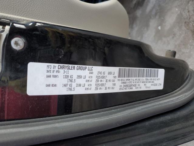 2A4RR8DG6BR704595 - 2011 CHRYSLER TOWN & COU TOURING L BLACK photo 12