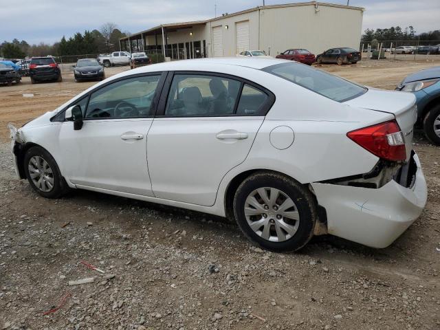 19XFB2F5XCE040472 - 2012 HONDA CIVIC LX WHITE photo 2