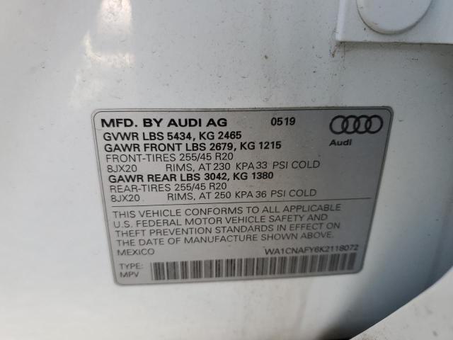 WA1CNAFY6K2118072 - 2019 AUDI Q5 PRESTIGE WHITE photo 14