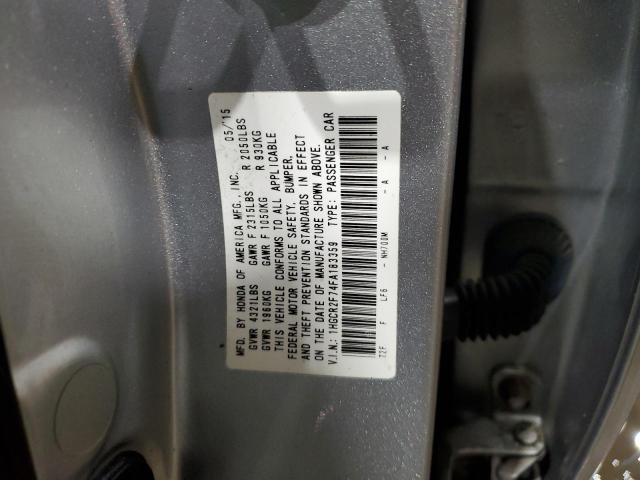 1HGCR2F74FA183359 - 2015 HONDA ACCORD EX SILVER photo 13