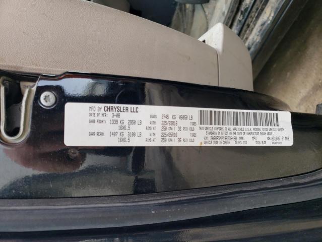 2A8HR54P18R736498 - 2008 CHRYSLER TOWN & COU TOURING BLACK photo 12