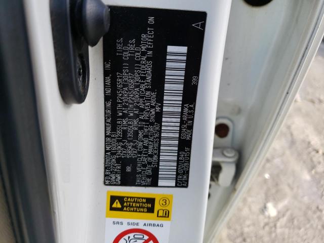 5TDBK3EHXCS167907 - 2012 TOYOTA HIGHLANDER BASE Ақ фото 14