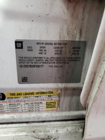 1G1ZH57B39F254177 - 2009 CHEVROLET MALIBU 1LT Biały zdjęcie 12