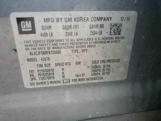 KL4CJFSB9FB120480 - 2015 BUICK ENCORE CONVENIENCE 灰色 照片 13