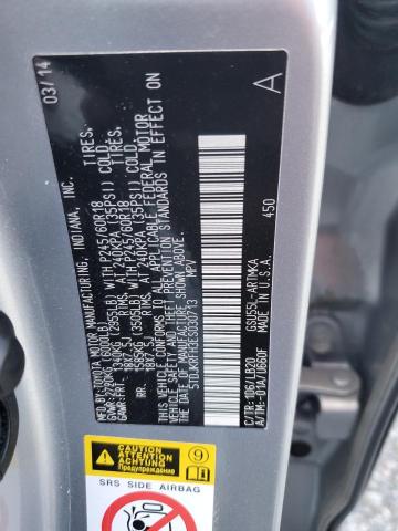 5TDJKRFH3ES030713 - 2014 TOYOTA HIGHLANDER XLE SILVER photo 14