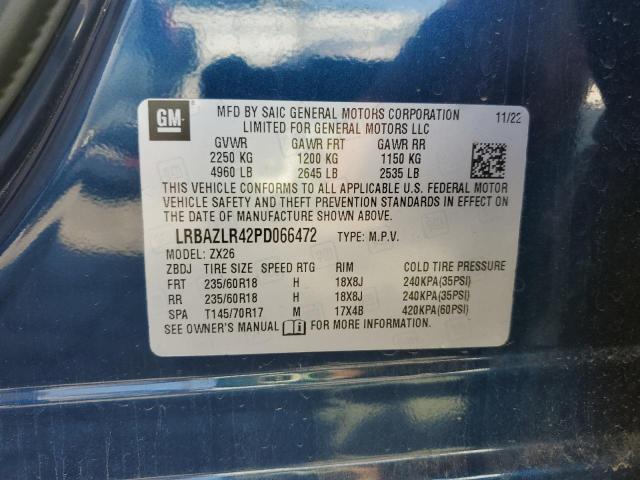 LRBAZLR42PD066472 - 2023 BUICK ENVISION PREFERRED ლურჯი ფოტო 12