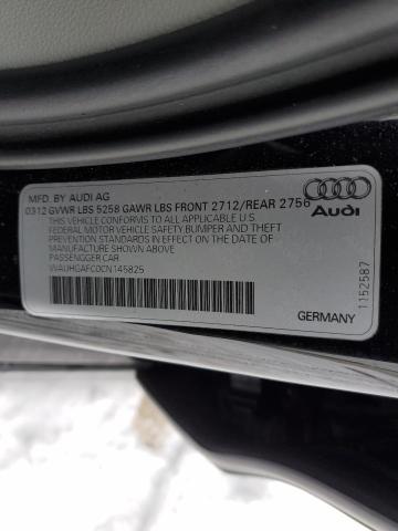 WAUHGAFC0CN145825 - 2012 AUDI A6 PRESTIGE შავი ფოტო 12