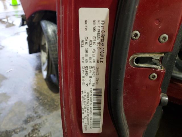 1C6RR6FT8DS577295 - 2013 RAM 1500 ST MAROON photo 12