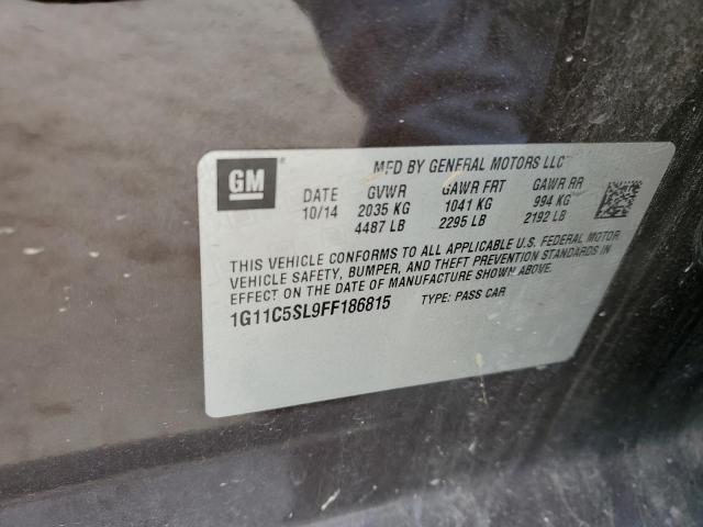 1G11C5SL9FF186815 - 2015 CHEVROLET MALIBU 1LT BURGUNDY photo 12