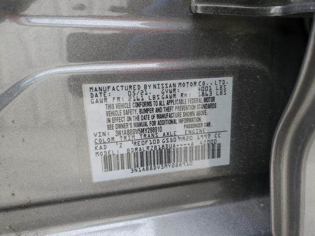 3N1AB8DV5MY288910 - 2021 NISSAN SENTRA SR GRAY photo 12