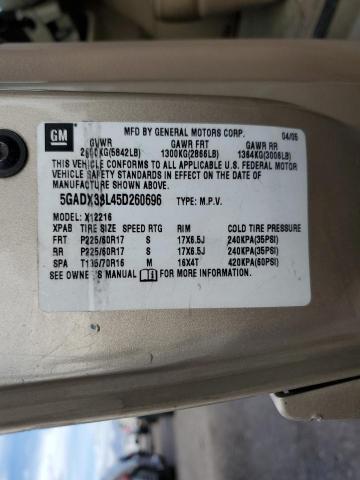 5GADX33L45D260696 - 2005 BUICK TERRAZA CXL GOLD photo 14