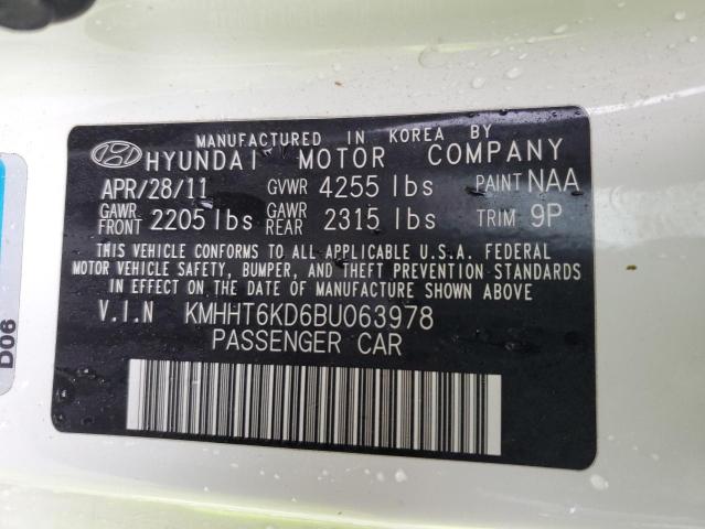 KMHHT6KD6BU063978 - 2011 HYUNDAI GENESIS CO 2.0T WHITE photo 12