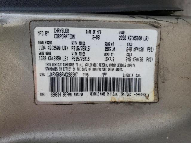 1J4FX58S7WC283507 - 1998 JEEP GRAND CHER LAREDO SILVER photo 12