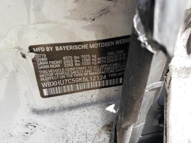 WBXHU7C59K5L12124 - 2019 BMW X1 SDRIVE28I WHITE photo 12