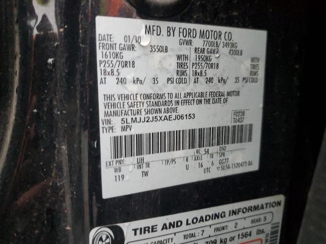 5LMJJ2J5XAEJ06153 - 2010 LINCOLN NAVIGATOR BLACK photo 13