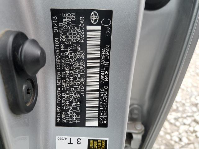 JTDZN3EU1D3231483 - 2013 TOYOTA PRIUS V SILVER photo 12