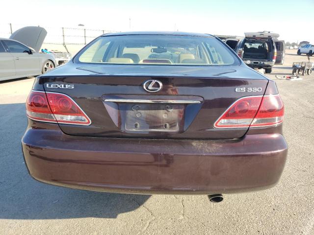 JTHBA30G655129597 - 2005 LEXUS ES 330 BURGUNDY photo 6