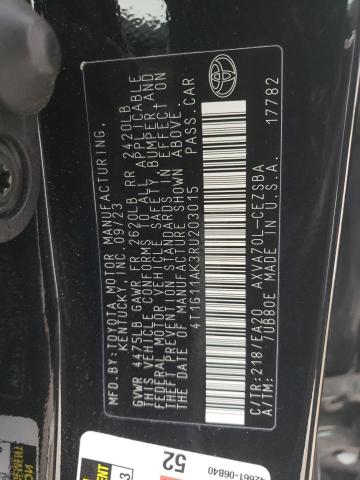 4T1G11AK3RU203015 - 2024 TOYOTA CAMRY SE NIGHT SHADE BLACK photo 12