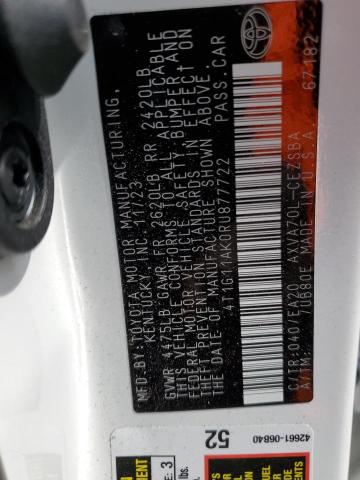 4T1G11AK0RU877722 - 2024 TOYOTA CAMRY SE NIGHT SHADE WHITE photo 12