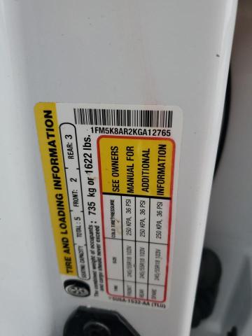 1FM5K8AR2KGA12765 - 2019 FORD EXPLORER POLICE INTERCEPTOR 白色 照片 13