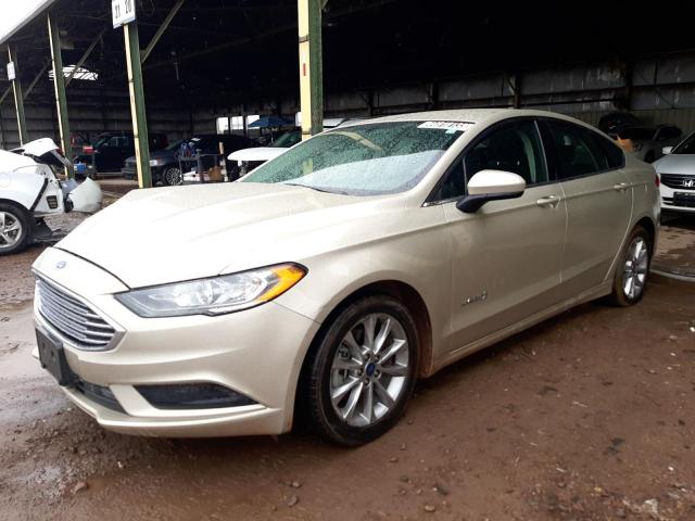 3FA6P0LU5HR386355 - 2017 FORD FUSION SE HYBRID GOLD photo 1