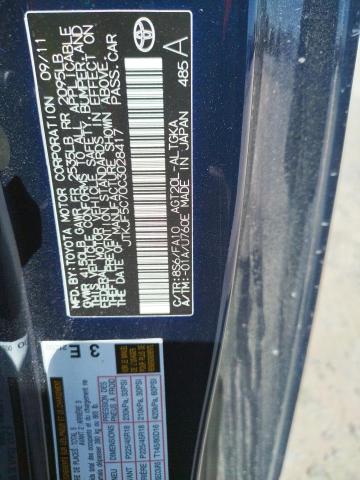 JTKJF5C70C3028417 - 2012 TOYOTA SCION TC BLUE photo 12