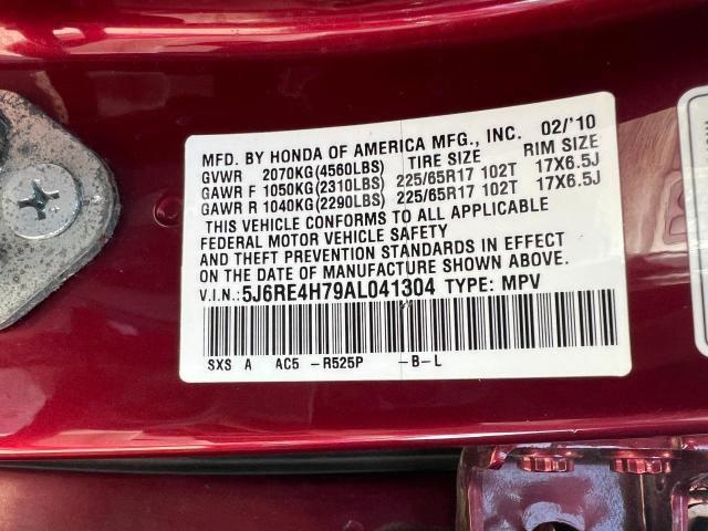 5J6RE4H79AL041304 - 2010 HONDA CR-V EXL RED photo 10