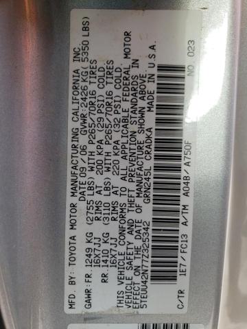 5TEUU42N77Z325342 - 2007 TOYOTA TACOMA ACCESS CAB Gümüş foto 12